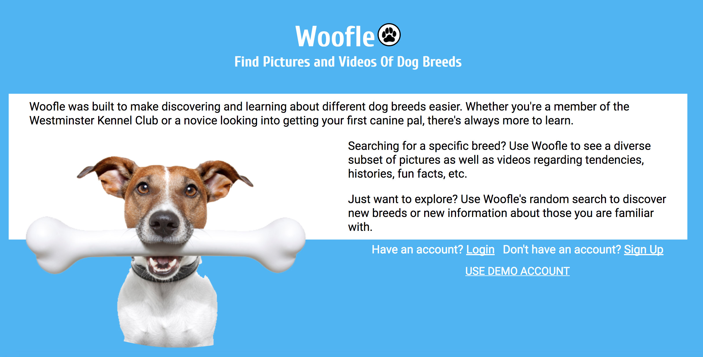 Woofle landing page